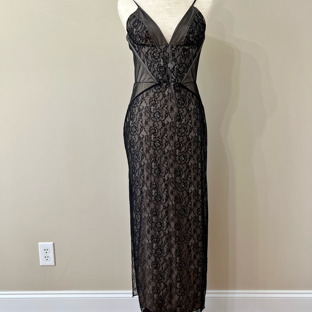 NWT Haute Hippie Long Black Lace Dress Size 6​​​​